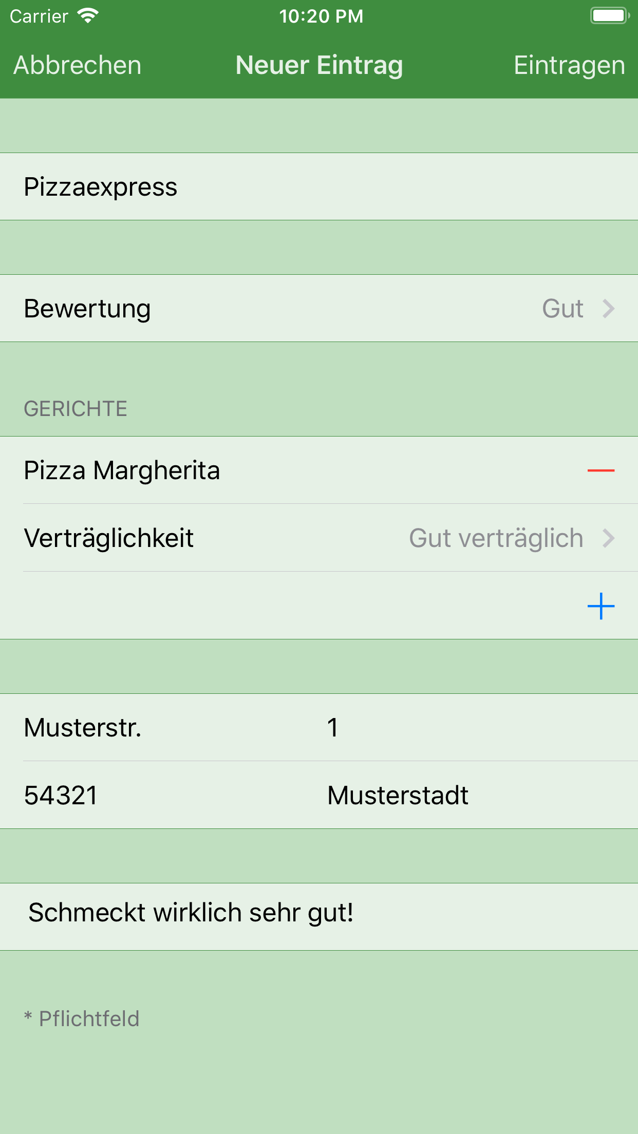 Eigene Restaurants eintragen